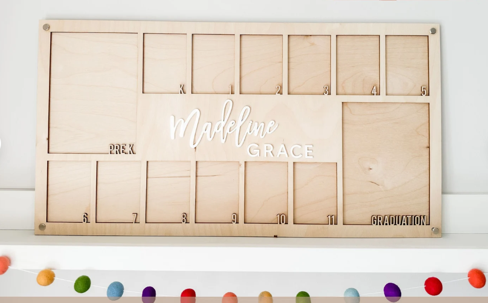 Personalized PreK-12 School Years Wood Photo Frame | Graduation Memory Display with Custom Name