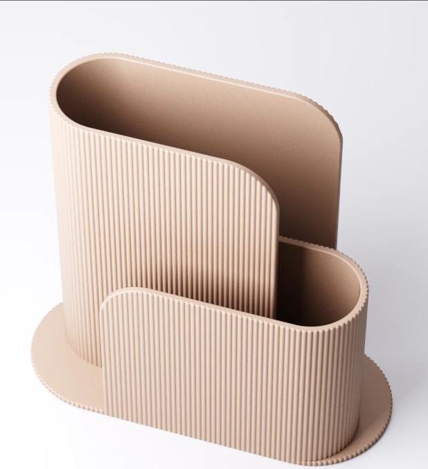 Modern Ribbed Notebook Stand |Multi-Slot Desk Organizer | Book Holder