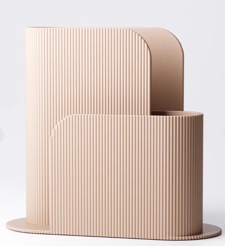 Modern Ribbed Notebook Stand |Multi-Slot Desk Organizer | Book Holder