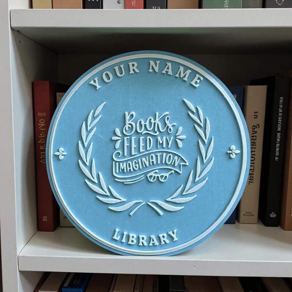 Personalized Library Sign for Book enthusiast – "Books Feed My Imagination" Bookish Decor