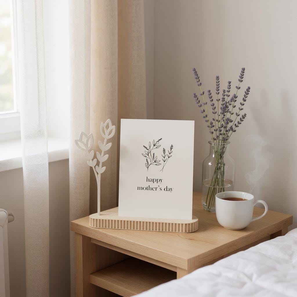 Minimalist Card Holder with Botanical Stems | Gift Card Organizer