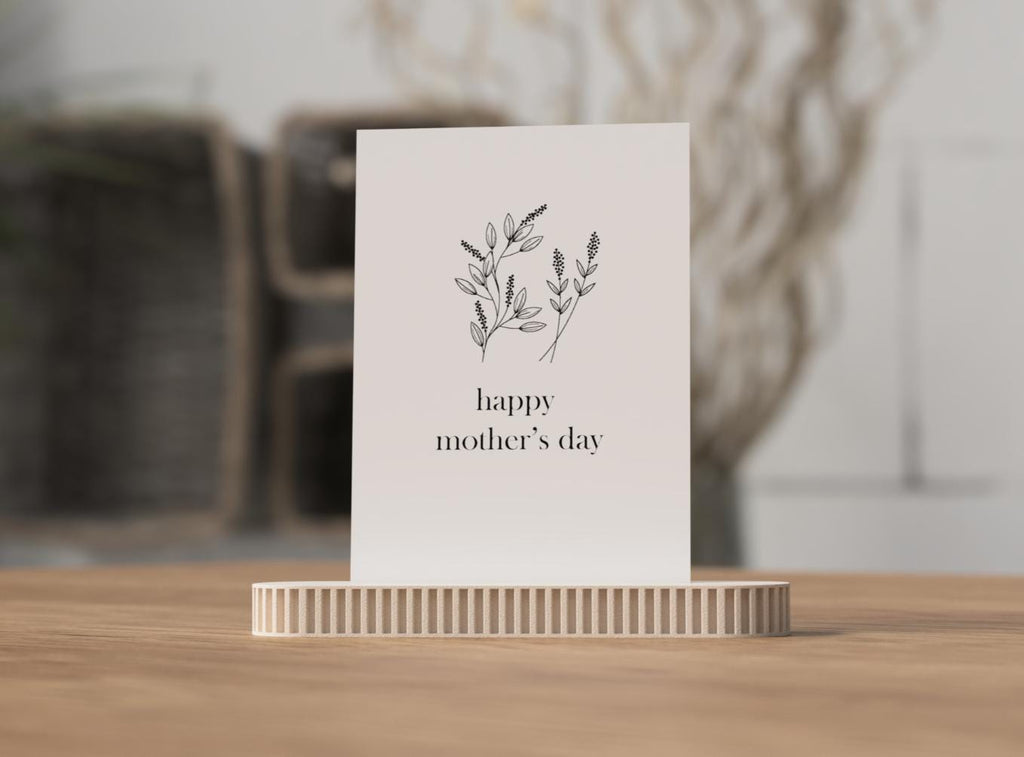 Minimalist Card Holder with Botanical Stems | Gift Card Organizer