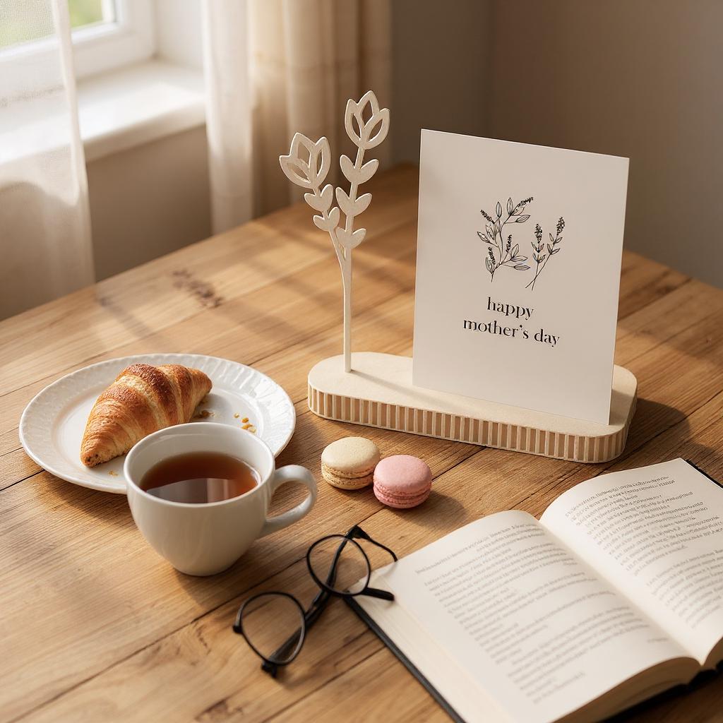Minimalist Card Holder with Botanical Stems | Gift Card Organizer