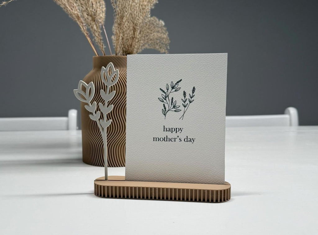 Minimalist Card Holder with Botanical Stems | Gift Card Organizer