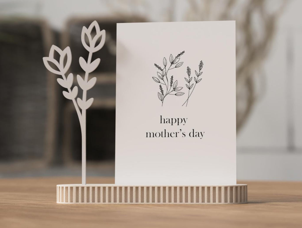 Minimalist Card Holder with Botanical Stems | Gift Card Organizer