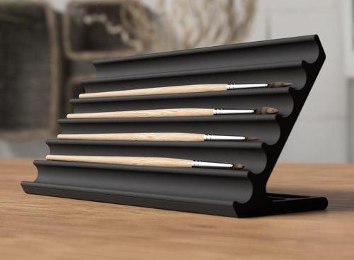 Paint Brush Holder: Modern Black Art Studio Organizer