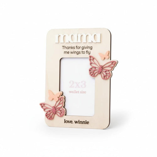 Butterfly Personalized Magnetic Fridge Photo Frame -  Mother's Day Gift, Custom Wood Photo Magnet