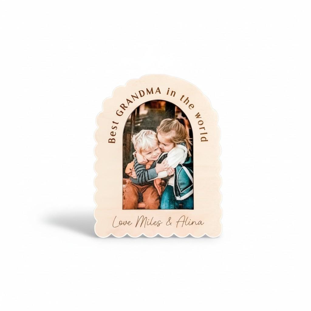 Personalized Wood Photo Frame – Custom Quote, Name, Mother's Day Gift
