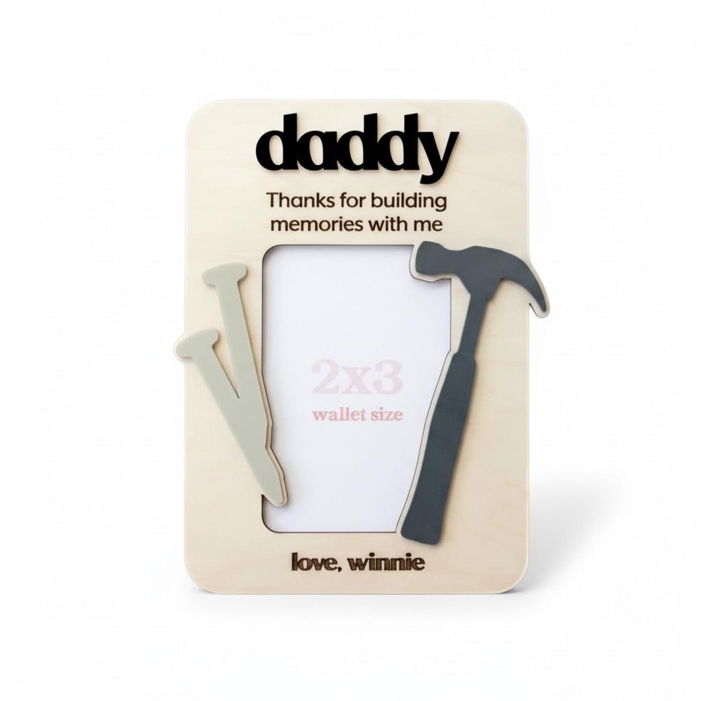 Personalized Hammer Fridge Frame –Father's/ Mother's Day Wood Magnet Gift