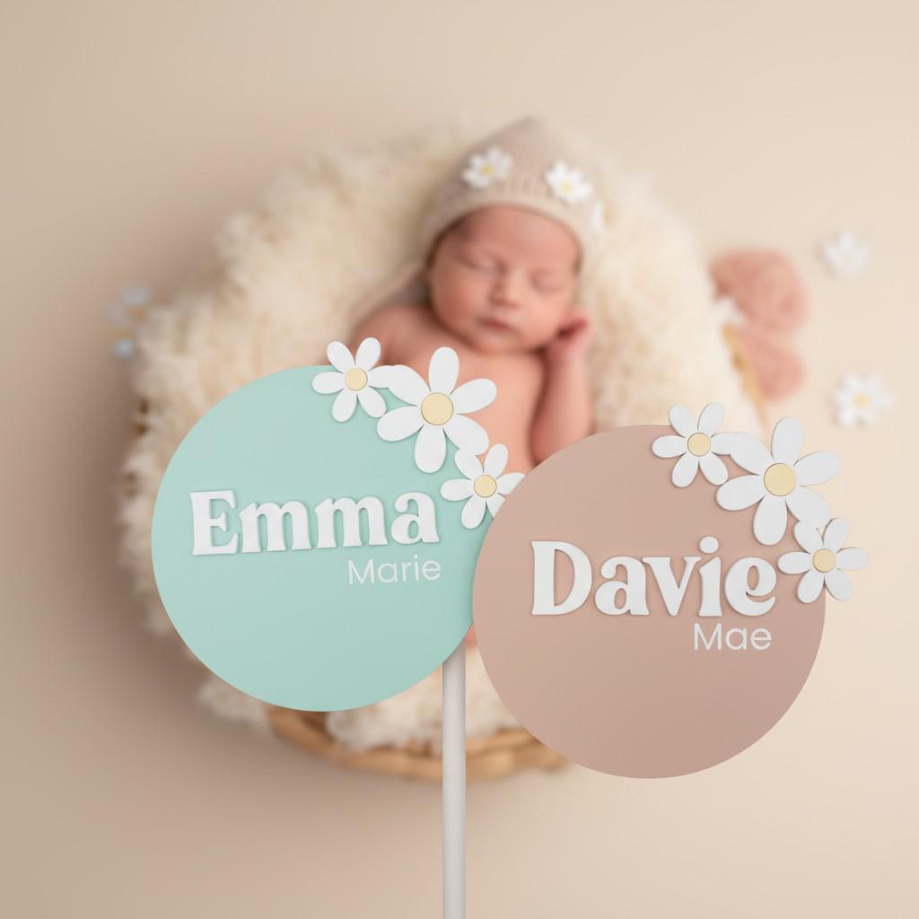 Custom Daisy Name Sign | Personalized Baby Nursery Decor | Newborn Photo Prop