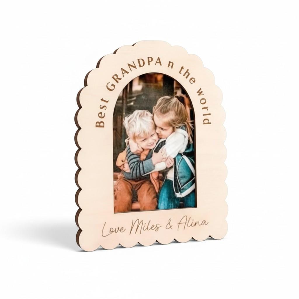 Personalized Wood Photo Frame – Custom Quote, Name, Mother's Day Gift