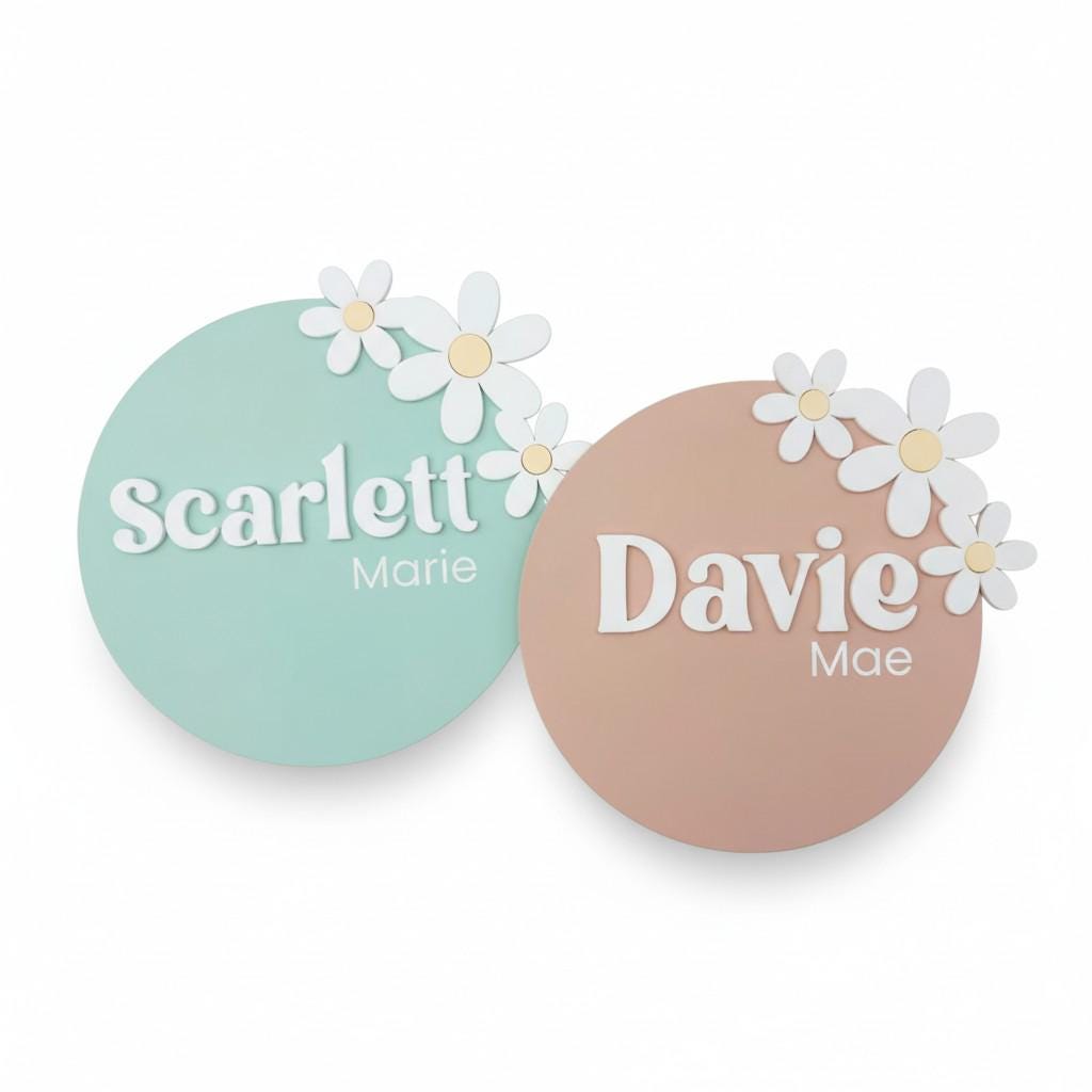 Custom Daisy Name Sign | Personalized Baby Nursery Decor | Newborn Photo Prop