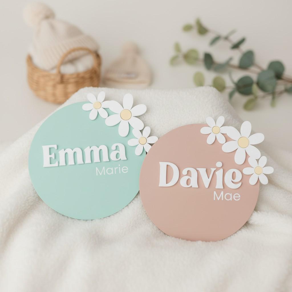 Custom Daisy Name Sign | Personalized Baby Nursery Decor | Newborn Photo Prop