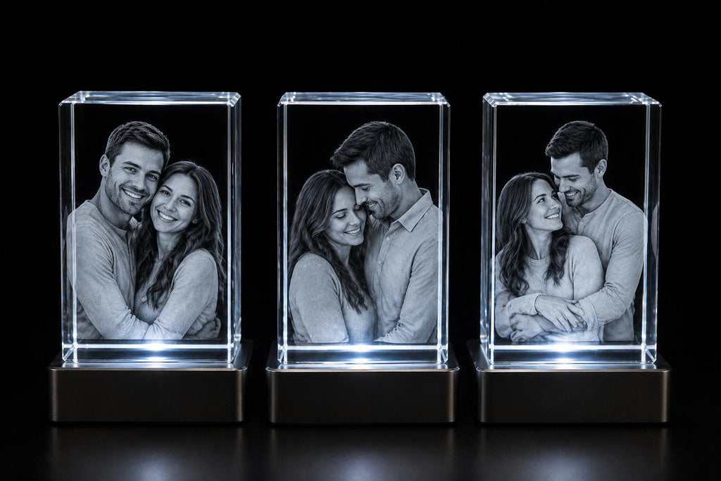 Custom 3D Crystal Photo Portrait Keepsake | Personalized K9 Engraved Keepsake (50x50x80mm)