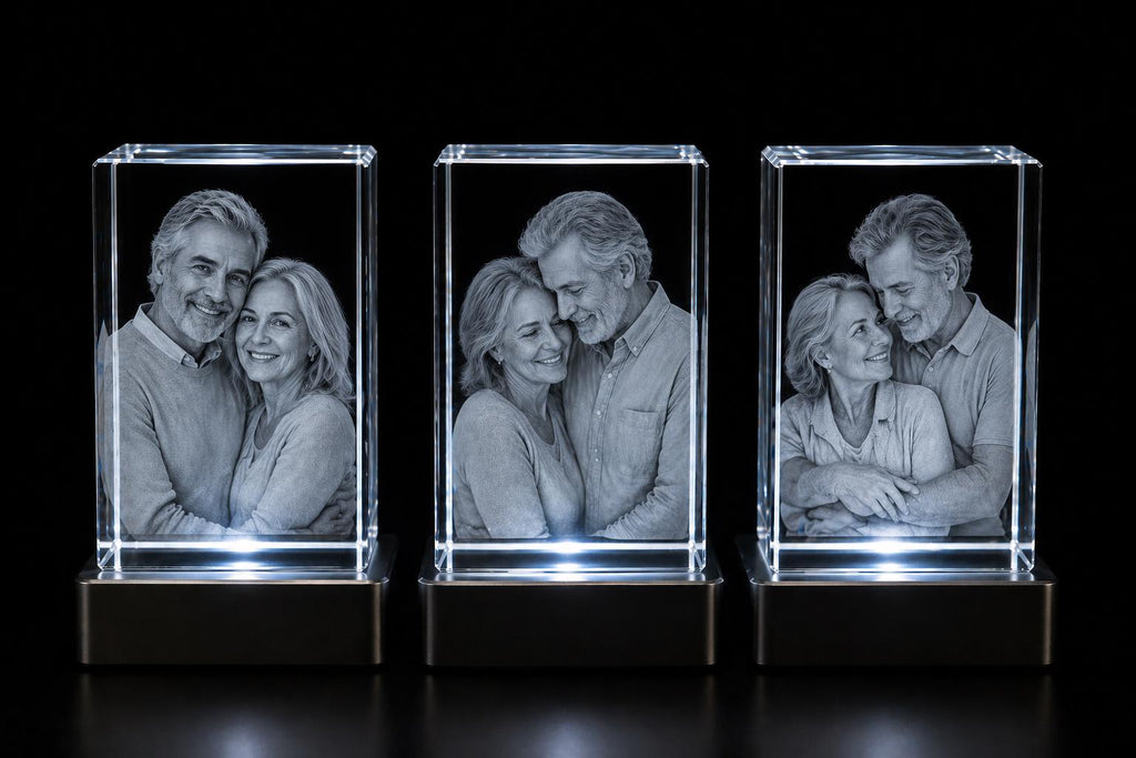 Custom 3D Crystal Photo Portrait Keepsake | Personalized K9 Engraved Keepsake (50x50x80mm)
