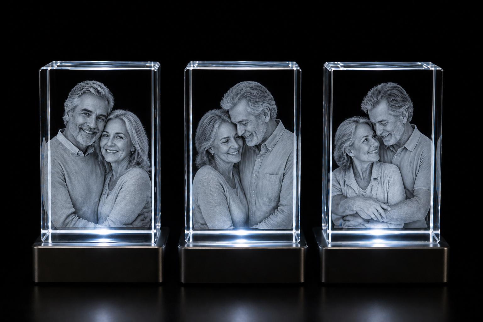 Custom 3D Crystal Photo Portrait Keepsake | Personalized K9 Engraved Keepsake (50x50x80mm)