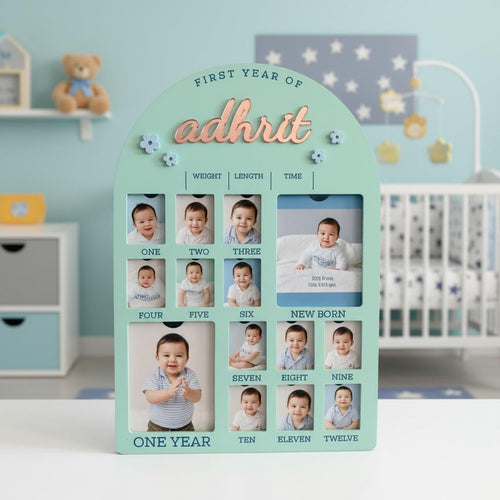 First Year Baby Photo Acrylic Frame - 12 Month Memory Display 12" x 16"