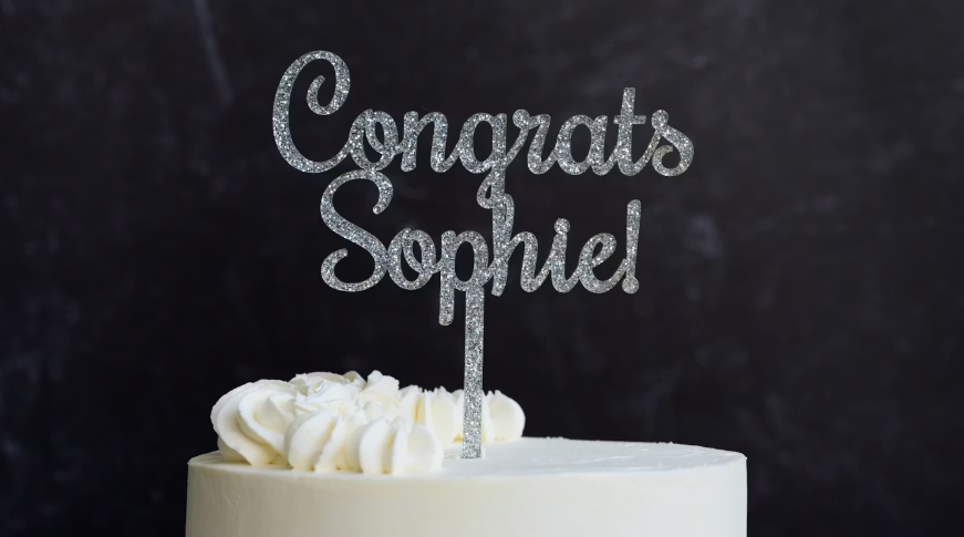 Personalized Cake Topper – Custom Name & Message