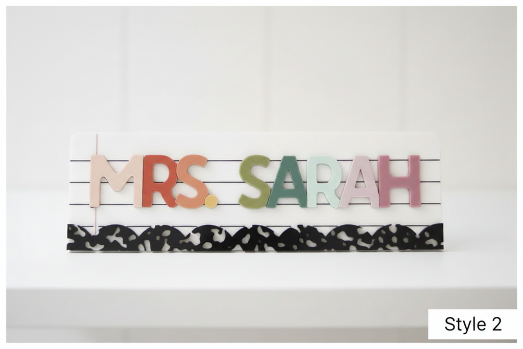 Teacher Name Sign - Style 1 Block Letters